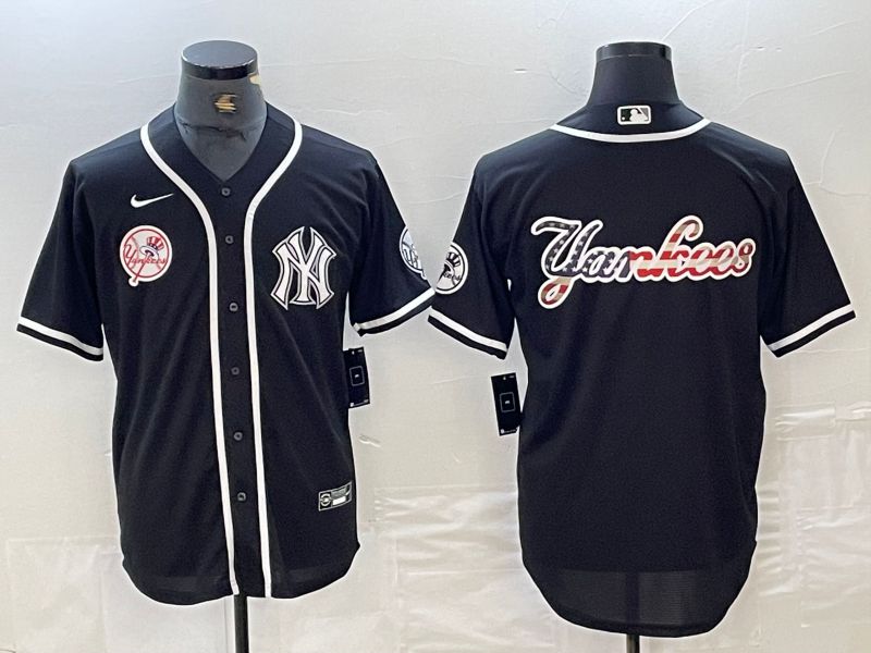 Men New York Yankees Blank Black Second generation joint name Nike 2024 MLB Jersey style 6